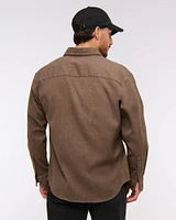 Brushed Woven Button-Up Shirt
