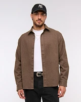 Brushed Woven Button-Up Shirt