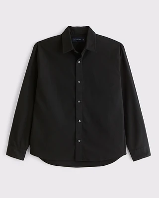 Brushed Woven Button-Up Shirt