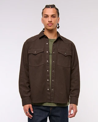 Vegan Suede Button-Up Shirt