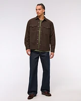 Vegan Suede Button-Up Shirt