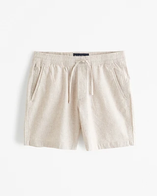 Linen-Blend Pull-On Short