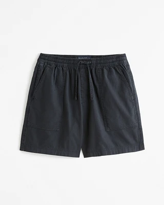 Relaxed Linen-Blend Pull-On Short