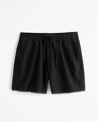 Linen-Blend Pull-On Short