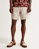 Relaxed Linen-Blend Pull-On Short