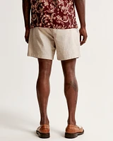 Relaxed Linen-Blend Pull-On Short