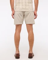 Linen-Blend Plainfront Short