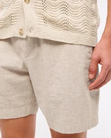 Linen-Blend Plainfront Short