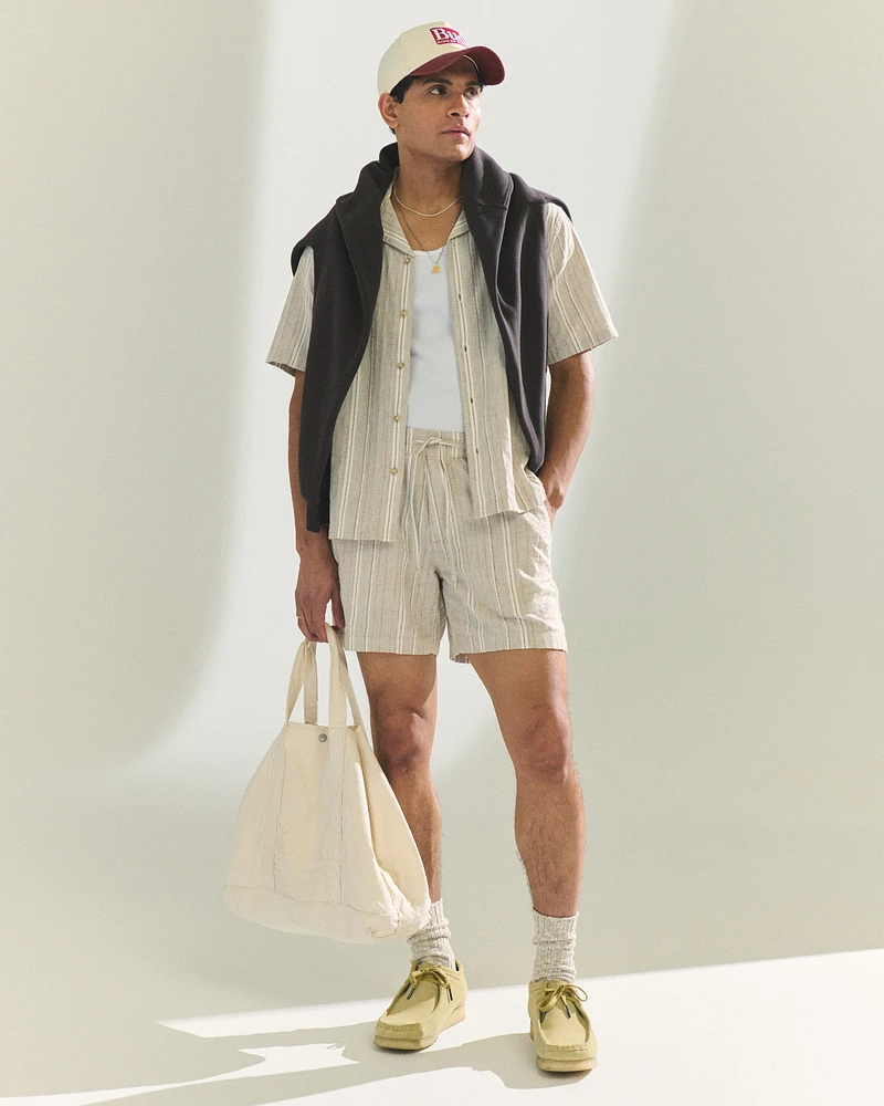 Linen-Blend Pull-On Short
