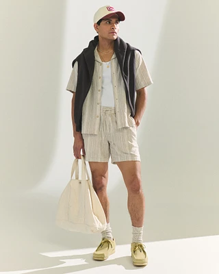 Linen-Blend Pull-On Short