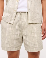 Linen-Blend Pull-On Short
