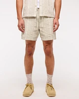 Linen-Blend Pull-On Short