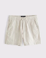 Linen-Blend Pull-On Short