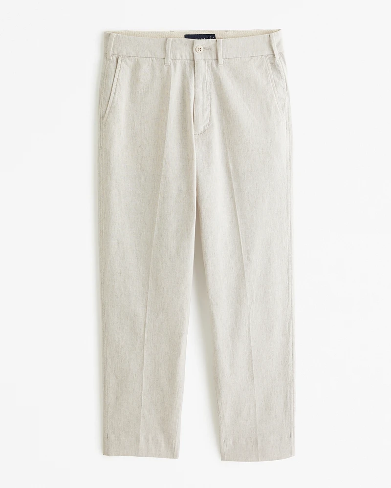 Loose Linen-Blend Permacrease Trouser