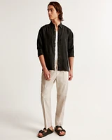 Linen-Blend Pull-On Pant