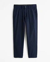 Straight Linen-Blend Fixed Waist Pant