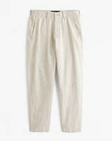 Straight Linen-Blend Fixed Waist Pant