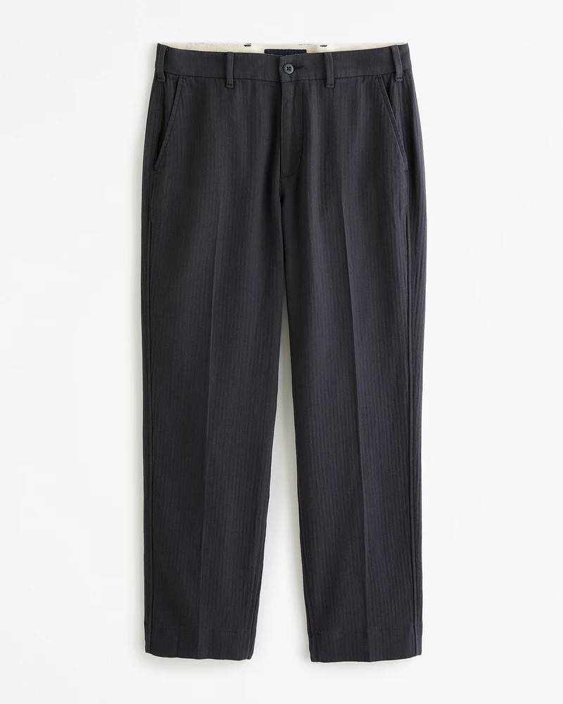 Athletic Loose Linen-Blend Fixed Waist Pant