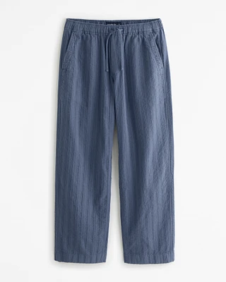 Baggy Linen-Blend Pull-On Pant