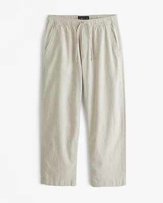 Baggy Linen-Blend Pull-On Pant