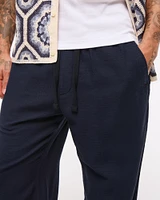 Baggy Cotton Textured Pull-On Pant