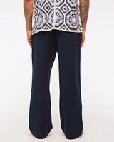 Baggy Cotton Textured Pull-On Pant