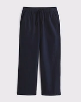 Baggy Cotton Textured Pull-On Pant