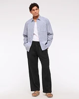 Baggy Cotton Textured Pull-On Pant