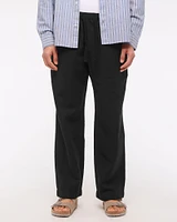 Baggy Cotton Textured Pull-On Pant