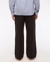 Baggy Cotton Textured Pull-On Pant