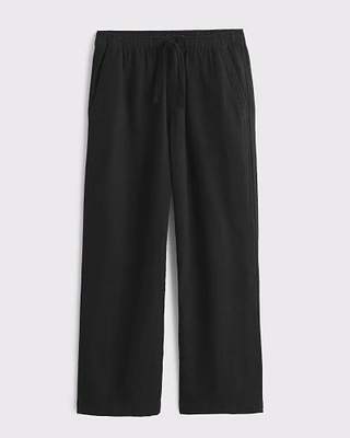 Baggy Cotton Textured Pull-On Pant