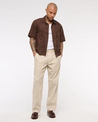 Loose Linen-Blend Pull-On Pant