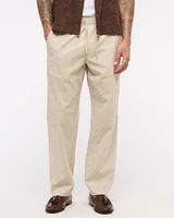 Loose Linen-Blend Pull-On Pant