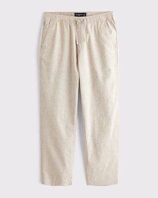 Loose Linen-Blend Pull-On Pant