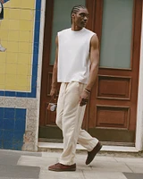 Baggy Cotton Texture Pull-On Pant