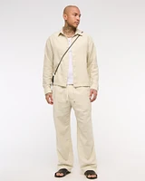 Baggy Cotton Texture Pull-On Pant