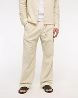 Baggy Cotton Texture Pull-On Pant
