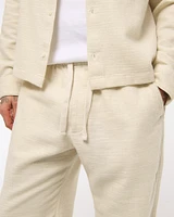 Baggy Cotton Texture Pull-On Pant