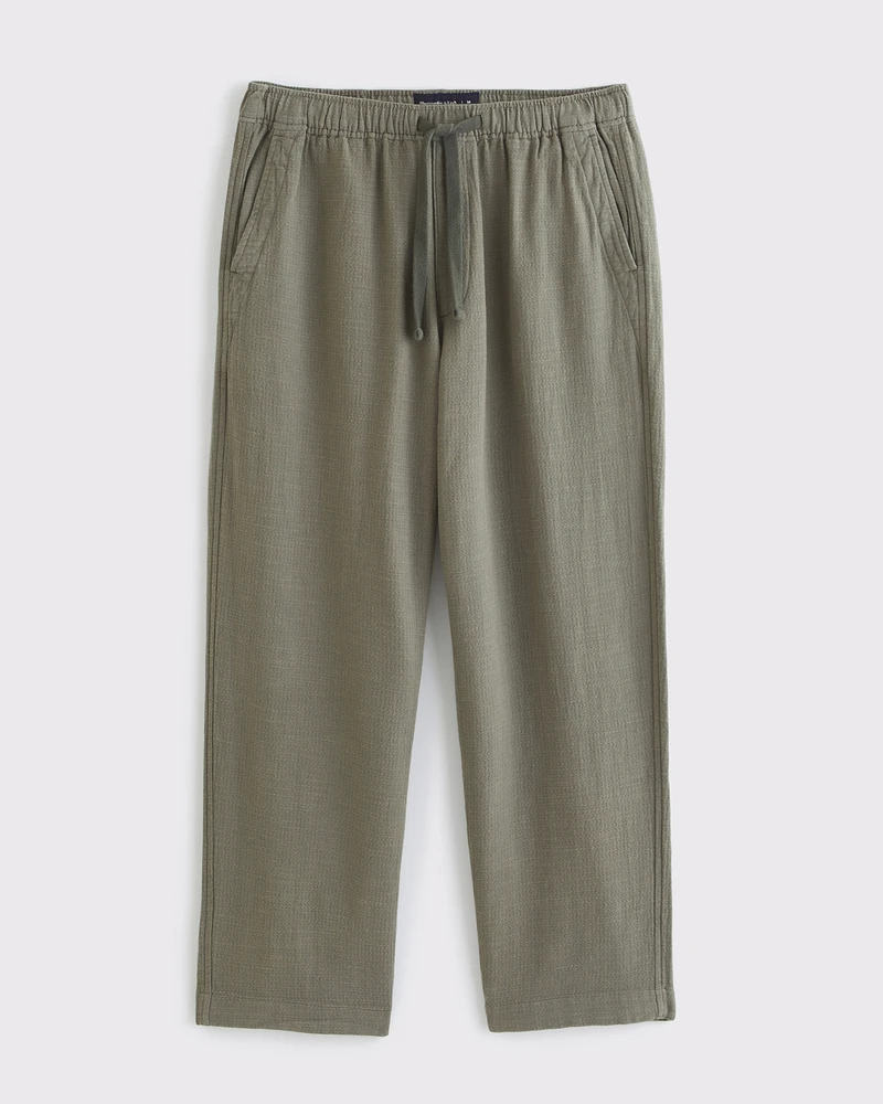 Baggy Cotton Texture Pull-On Pant