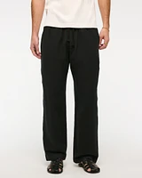 Baggy Cotton Texture Pull-On Pant