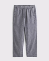 Relaxed Straight Tailored Linen-Blend Pull-On Pant