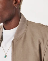 Genuine Suede Bomber Jacket