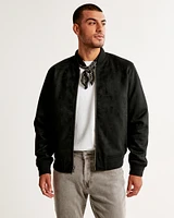 Vegan Suede Bomber Jacket