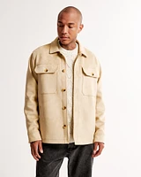 Vegan Suede Shirt Jacket