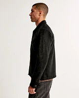 Vegan Suede Zip Shirt Jacket