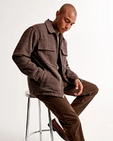 Wool-Blend Zip Shirt Jacket