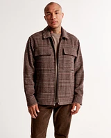 Wool-Blend Zip Shirt Jacket