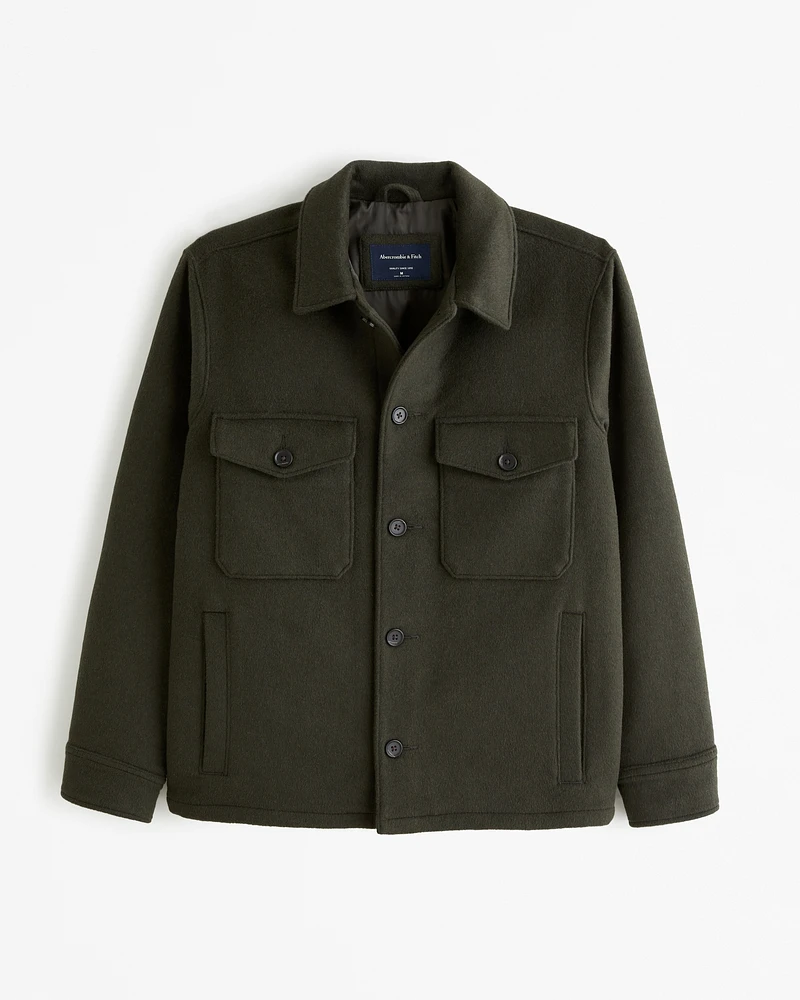 Elevated Wool-Blend Shirt Jacket