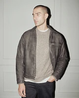 Vegan Leather Zip Trucker Jacket