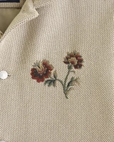 Embroidered Cropped Trucker Jacket